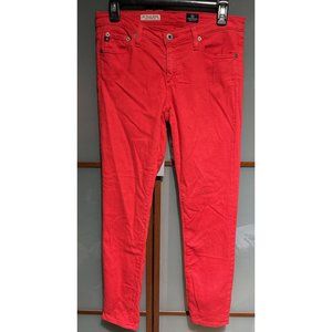AG Adriano Goldschmied The Stevie Ankle Slim Straight Stretch Red Jeans Sz 28R